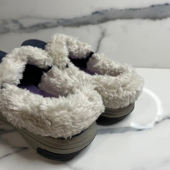 Ryka Women's Blue Leather Sherpa Lined Adventure Slip-ons Clogs Sz 7 Outdoor - Picture 5 of 8